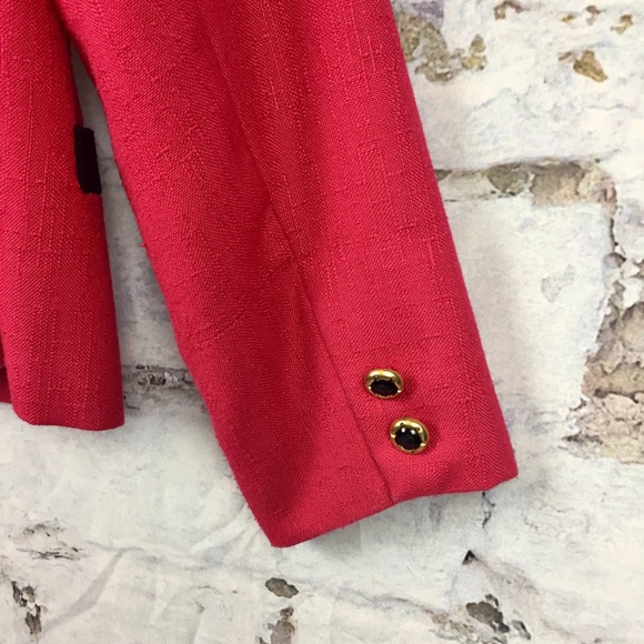 Worthington Petite red blazer with navy trim - Picture 5 of 8